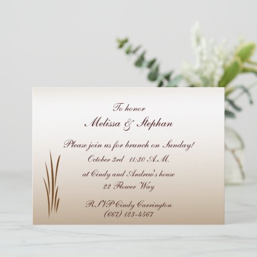 Invitation Brunch Mariage de récolte d'automne (Debout devant)