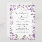 Invitation Brunch Mariage Fleur sauvage violet (Devant)