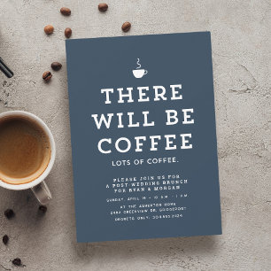 Invitation brunch mariage fun simple marine bleu café