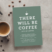 Invitation brunch mariage fun simple sauge café vert