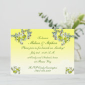 Invitation Brunch Mariage jaune Floral (Debout devant)