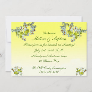 Invitation Brunch Mariage jaune Floral
