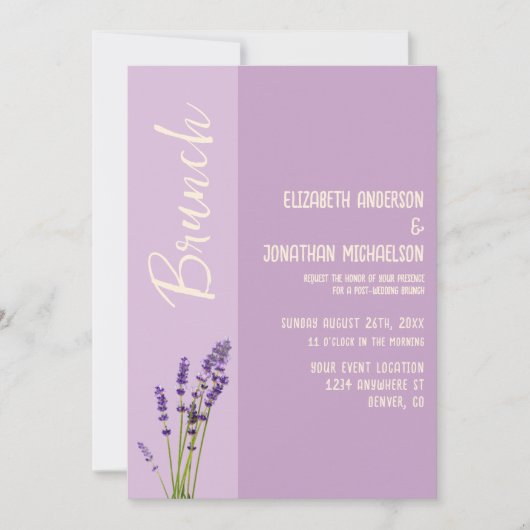 Invitation Brunch Mariage Lavender Love (Devant)