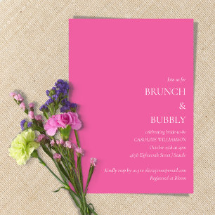 Invitation Brunch Minimaliste Bulles Enterrement de Vie de Je