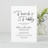 Invitation Brunch Minimaliste Et Mariage Champagne (Debout devant)