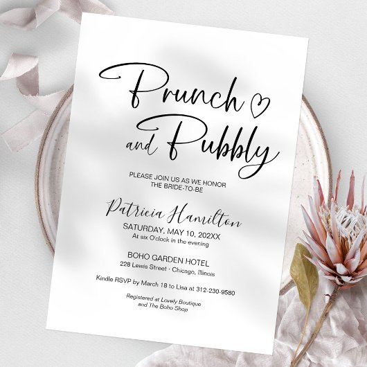 Invitation Brunch Minimaliste Et Mariage Champagne