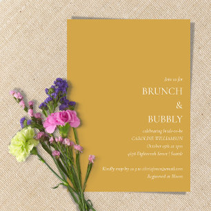 Invitation Brunch minimaliste Fête des mariées mousseuse jaun
