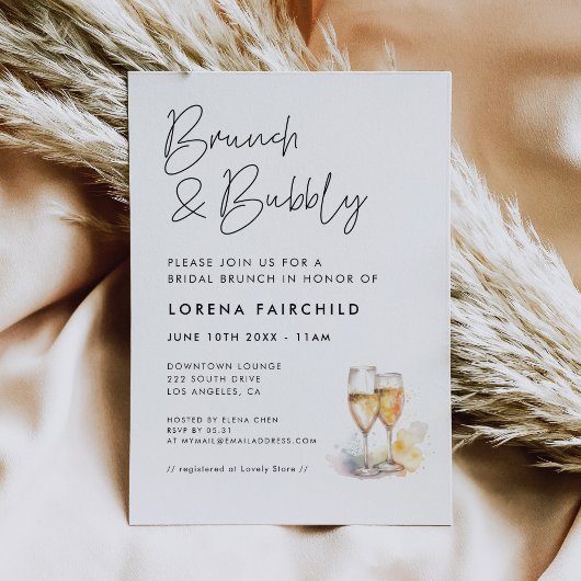 Invitation Brunch minimaliste moderne et mousseux