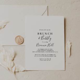 Invitation Brunch minimaliste simple et Fête des mariées mous