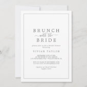 Invitation Brunch minimum en argent avec la Fête des mariées  (Devant)