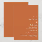 Invitation Brunch minimum Fête des mariées de bulle brûlé ora (Devant / Derrière)