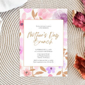 Invitation Brunch moderne Blush rose Floral Fête des Mères