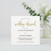 Invitation Brunch moderne de mariage d'or de Faux du (Debout devant)