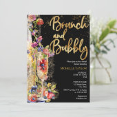 Invitation Brunch moderne et bulle Champagne d'été Cocktail (Debout devant)