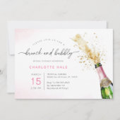 Invitation Brunch moderne et Fête des mariées champagne Bubbl (Devant)