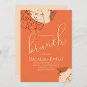 Invitation Brunch Monstera Formes Fête des mariées Brunch (Devant / Derrière)