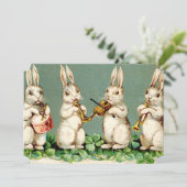 Invitation Brunch musical doux de Pâques de lapins (Debout devant)