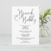 Invitation Brunch Noir Et Blanc Et Fête des mariées Bubbly (Debout devant)