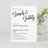 Invitation Brunch noir et blanc simple et typographie bulle (Debout devant)