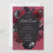 Invitation Brunch noir flamme d'Halloween floral rouge nuptia (Devant)