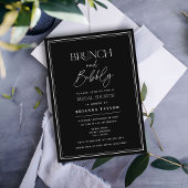 Invitation Brunch noir moderne & bulle