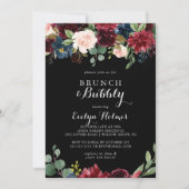 Invitation Brunch noir rustique et Fête des mariées mousseuse (Devant)