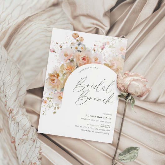 Invitation Brunch nuptial à arc floral romantique