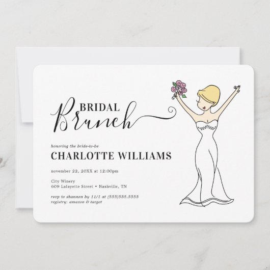 Invitation Brunch nuptial Avatar personnalisable | Cheveux co (Devant)