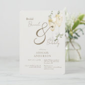 Invitation Brunch nuptial beige et douche mousseuse (Debout devant)