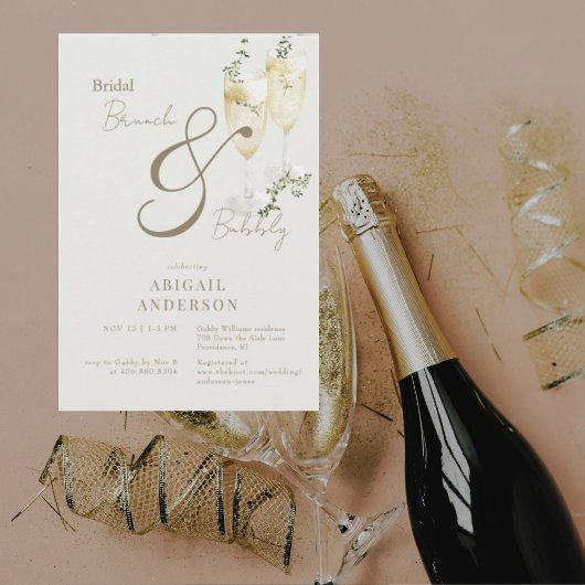 Invitation Brunch nuptial beige et douche mousseuse II