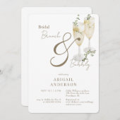 Invitation Brunch nuptial blanc et douche mousseuse (Devant / Derrière)