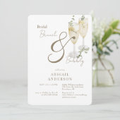 Invitation Brunch nuptial blanc et douche mousseuse (Debout devant)