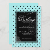 Invitation Brunch nuptial bleu pois noirs enregistrer la date (Devant / Derrière)