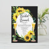Invitation Brunch nuptial bulle tournesol Eucalyptus Floral (Debout devant)