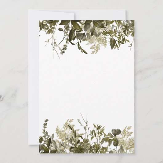 Invitation Brunch nuptial cadre rustique de verdure (Dos)