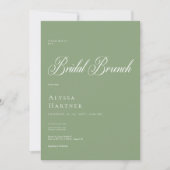 Invitation Brunch nuptial classique minimal vert et blanc (Devant)