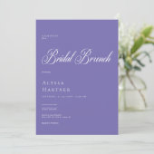 Invitation Brunch nuptial classique minimum violet et blanc (Debout devant)