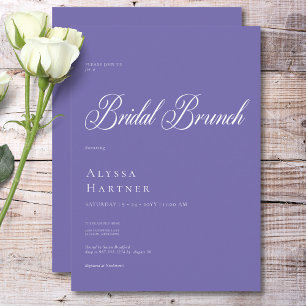 Invitation Brunch nuptial classique minimum violet et blanc