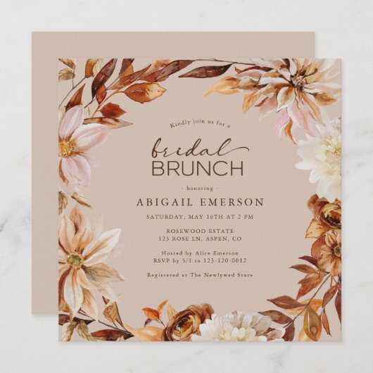 Invitation Brunch nuptial d'automne (Devant / Derrière)