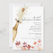 Invitation Brunch nuptial d'automne & Bubbly Douche champagne (Devant)