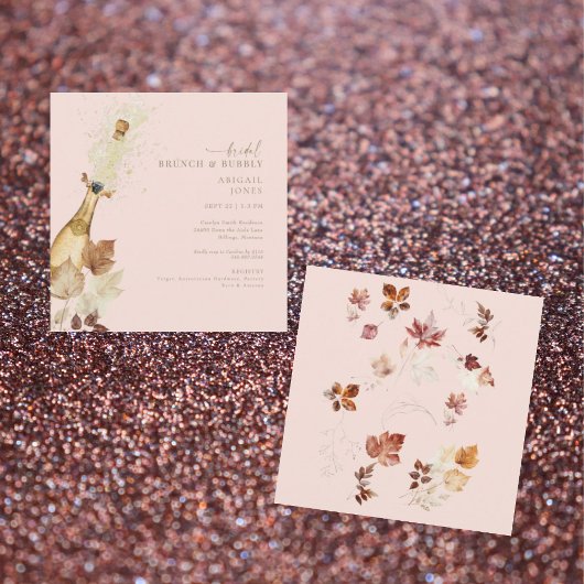 Invitation Brunch nuptial d'automne et champagne de bulle