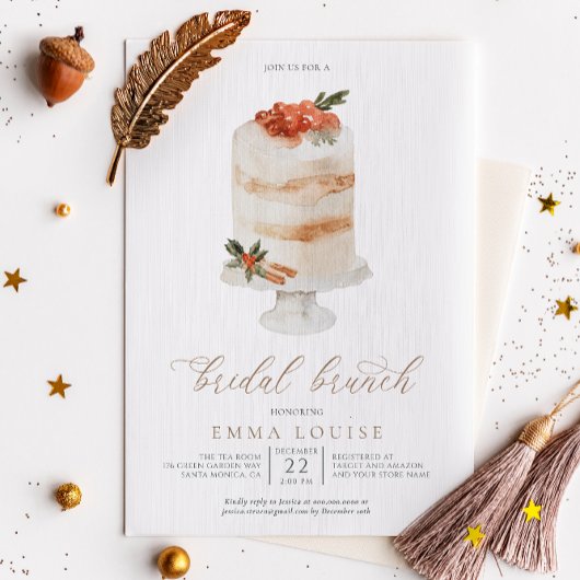 Invitation Brunch nuptial de gâteau de Noël d'hiver