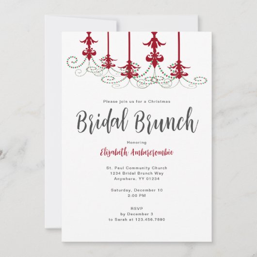 Invitation Brunch nuptial de Noël (Devant)