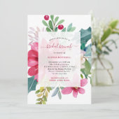 Invitation Brunch nuptial de Noël | Floral brillant (Debout devant)