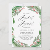 Invitation Brunch nuptial de verdure et de couronne d'hiver H (Devant)