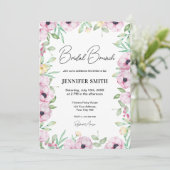 Invitation Brunch nuptial des anémones florales roses (Debout devant)