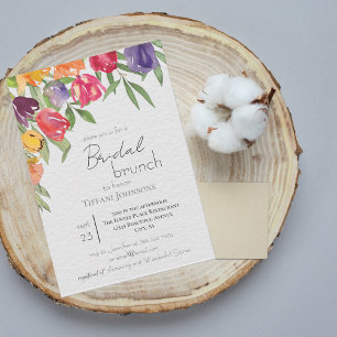 Invitation Brunch nuptial des tulipes lumineuses et vertes