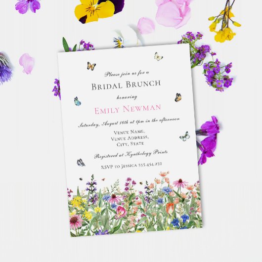 Invitation Brunch nuptial d'été en aquarelle