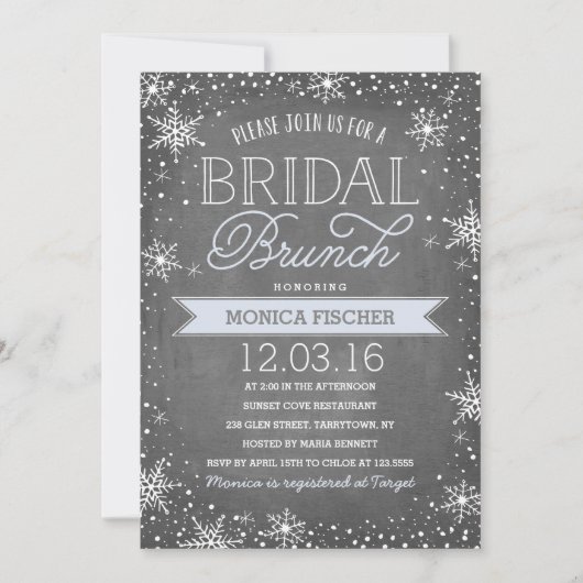 Invitation Brunch nuptial d'hiver (Devant)