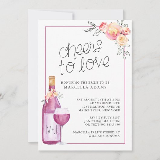 Invitation Brunch nuptial du vin de prune (Devant)